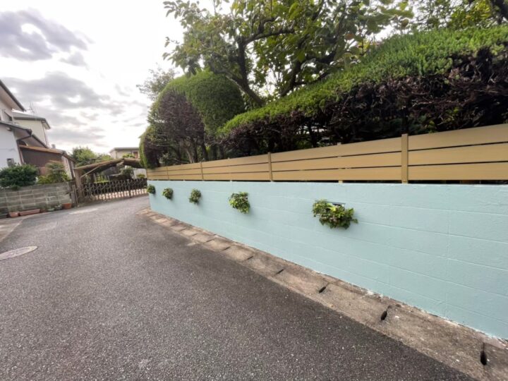 福岡市早良区　S様邸　フェンス取付・塀塗装工事